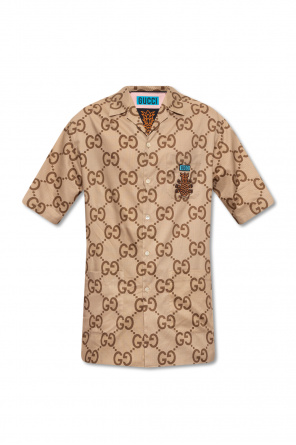 tan gucci shirt